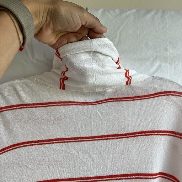 CAbi Stroll Long Cardigan Sweater Duster orange Stripe Size M, front pockets - Picture 7 of 8